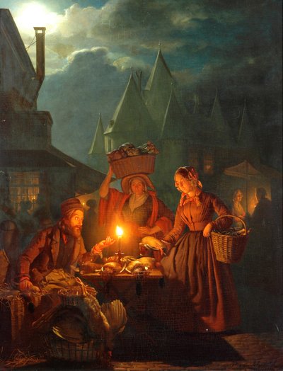 The Jews Market by Petrus van Schendel